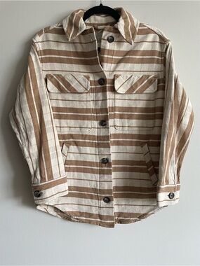 Everlane brown cream plaid chore shacket XS